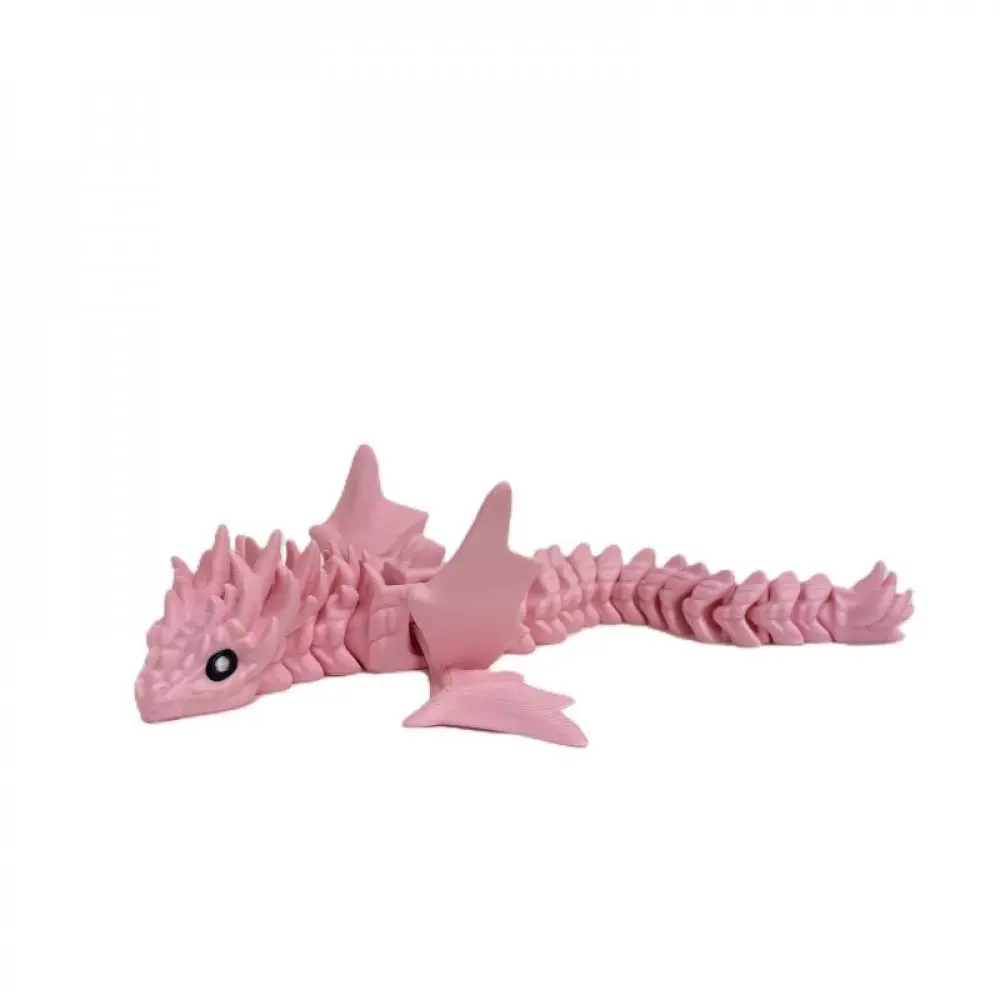 MDR Trading Inc. SC-105.75.733 Plastic 3D Printed Pink Dragon Figurine with Bi-Fold Wings, Home Decor, Room Decor Statue