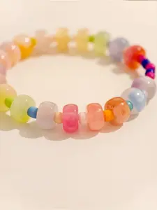 Dopamine UV Color-Changing Beaded Bracelet, Y2K Sweet Style Sunlight Sensor Elastic Band, Candy Color Jewelry, Summer Beach Essential, Best Friend Gift