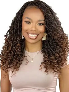 Boho Braided Wigs for Women, Glueless Double Full HD Lace Human Hair, Curly Ends, Goddess Boho Box Braids Style, Lace Braiding Wig