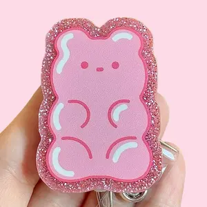 Glitter My Badge Gummy bear nurse badge reel for nurse and hospital workers. Badge clip Badge pull - Retractable swivel clip with a 360 rotation. Great gift for coworker. Healthcare