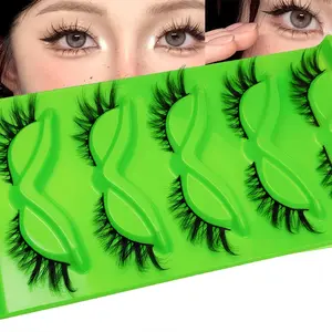 European and American Eyelash Demon, 5 Pairs Fake Eyelashes, Natural Barbie Style, Thick Comic Mixed Race Lashes, Eye Tail Design, Cosmetic