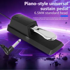 Piano Universal Sustain Pedal with Anti-Slip Rubber Base, Sensitive Response for Electronic Keyboards and Digital Pianos, Essential for Home Practice and Studio Recording
