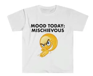 Funny Meme TShirt, Mood Today MISCHIEVOUS Joke Tee, Gift Shirt, Adult funny T-shirt, Gift for Woman and Man