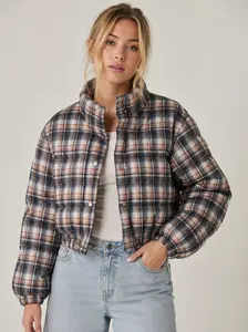 PLAID PUFFER JACKET