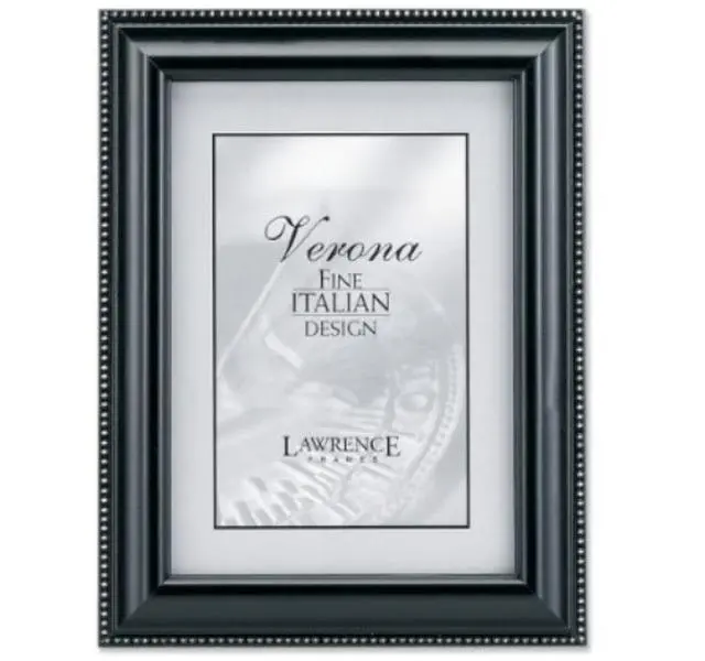 Classic 4x6 Rectangular Black Wooden Photo Frame - Silver Bead Design, Wooden Panel Wall & Tabletop Frames for Table/Wall Display, Home Decor