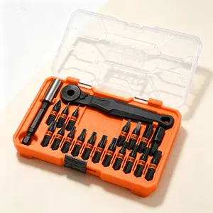 Slim Micro-Ratchet ProFlex Impact Driver Bit Set, 20-Piece S2 Steel, Magnetic Bit Holder, MODbox Compatible Storage Case, Professional Tool Kit, Reusable Impact Bits for Screwdriving