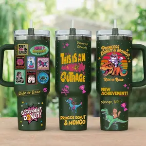 Dungeon Crawler Carl 40oz Tumbler, Princess Donut And Mongo Stainless Tumbler, Bookish 40oz Tumbler, Fantasy Book Drinkware Tumbler