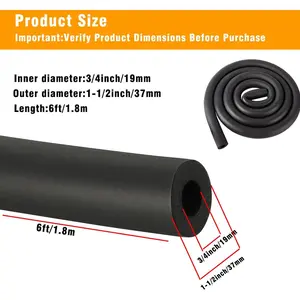 Pipe Insulation Foam Tube for AC Unit, Guitar Stands, Exercise Machine Handle and Roof Rack 19*9MM(3/4" ID X 3/8" TK-6Ft)