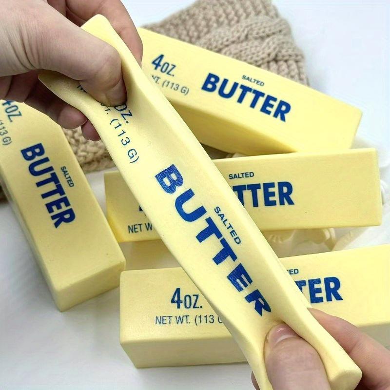 2pcs/1Pc Squeeze Butter Squishy Toy, PU Material Butter Stick Super Soft Slow Rising Squeeze Food Fidget Toy for Office School Stress Relief Fidgeting (Light Yellow)