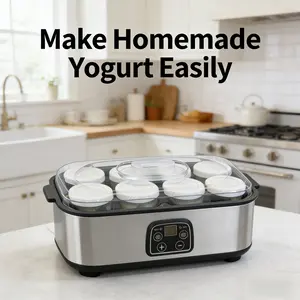 8-Cup Digital Yogurt Maker with 5 FREE Kitchen Accessories - Make Fresh Yogurt At Home!