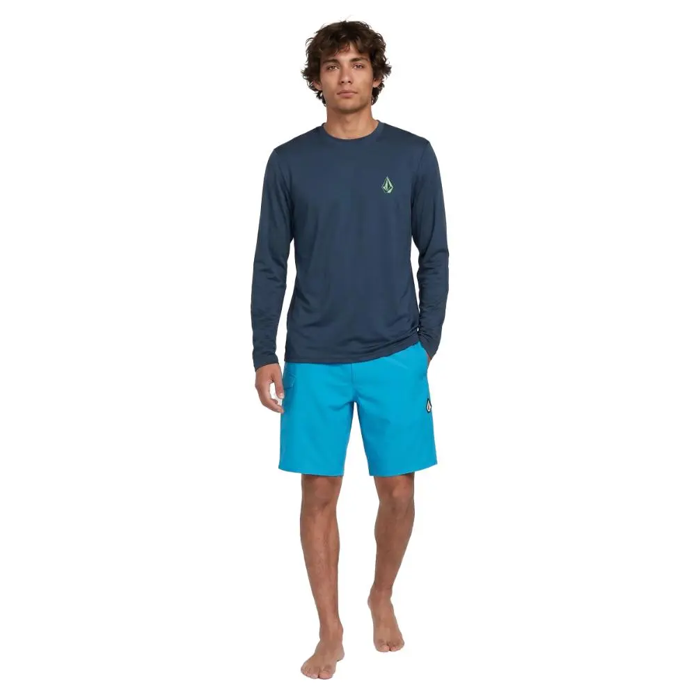 VOLCOM Men's Crawdad Glassoff Long Sleeve Rashguard - Quick-Dry, Wrinkle-Resistant, Lightweight, Breathable Sun Protection Outdoor Shirt with Modern Fit for Hiking, Anti-Shrink, Uv-Protective