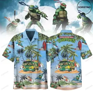 Turtles Teenage Mutant Ninja Print Awesome Hawaiian Shirt