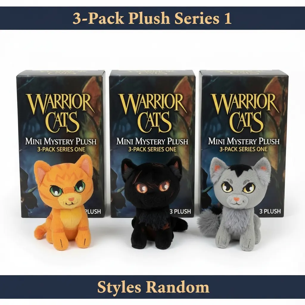 Warrior Cats Mini Mystery Plush 3-Pack Bundle |  Series 1 Blind Boxes | Official