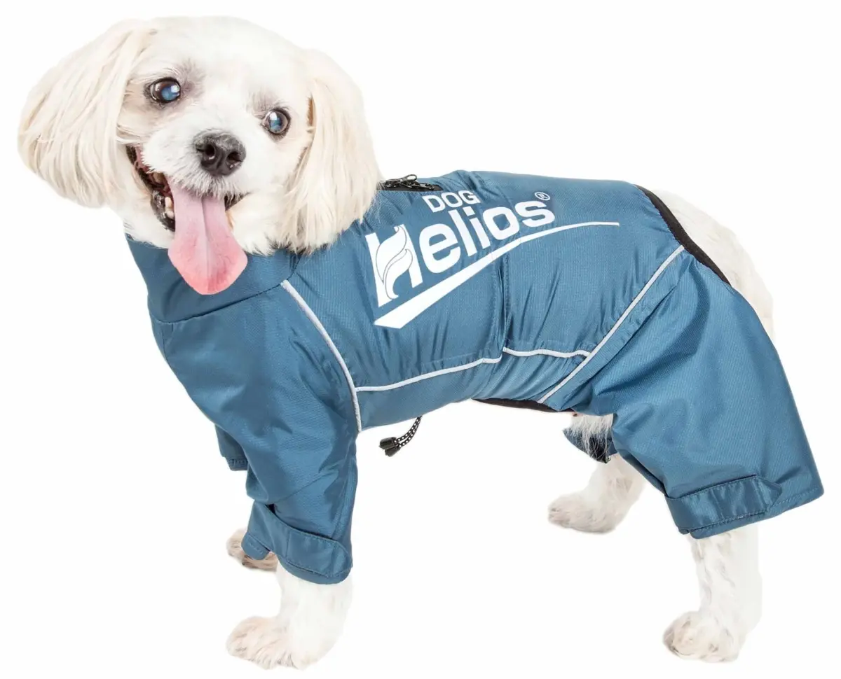 Dog Helios JKHL12BLXS Waterproof Full Body Dog Coat Jacket with Heat Reflective, Reflective Fabric & Weather Resistant Warm Design, Blue - Extra Small, Full Body Coat