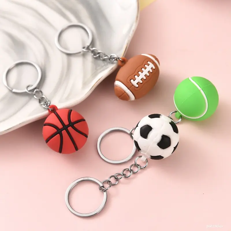 Sporty Keychains - Basketball, Football, Soccer, and Tennis Ball Designs for Kids and Sports Enthusiasts