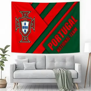 emblem Tapestry Team Background Hanging Football Cloth Bedroom Room Decor P-Portugal Aesthetic Tapestry National Wall Party