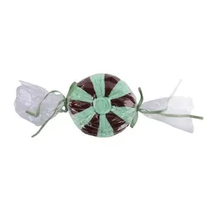11" x 4.75" Mint Green & Chocolate Round Peppermint