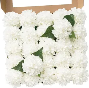 TINGE TIME Fake Real Looking Flowers for Decoration 25pcs Artificial Ivory Dahlia Flowers with Stem for DIY Wedding Bouquets Bridal Shower Centerpieces Party Home Decor Decorative Fruit