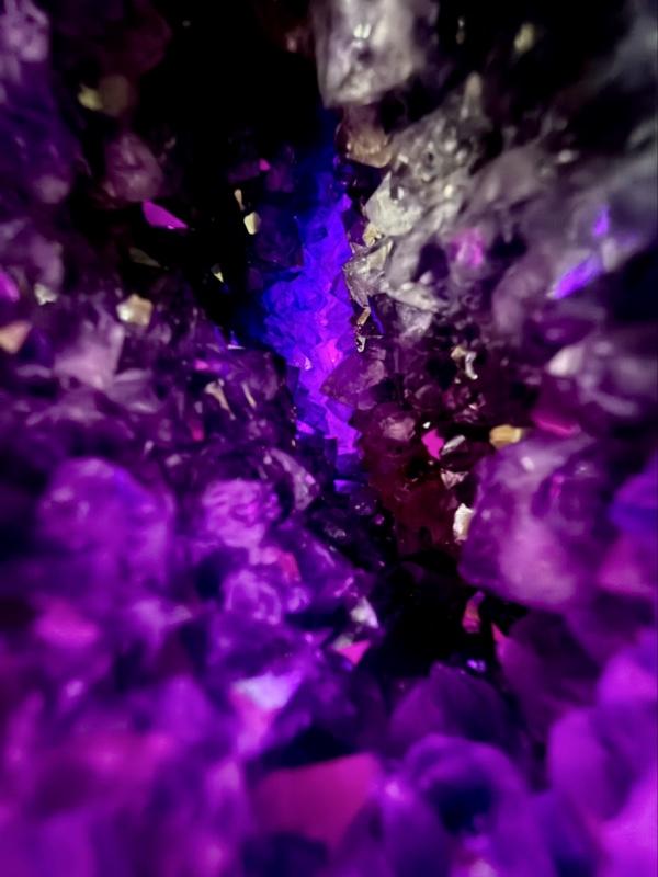 Natural Brazilian Amethyst Geode Standing Egg 10" Polished Agate with Custom Hardwood Display Stand for Home Decor at 8lbs | purple crystal natural amethyst supplier