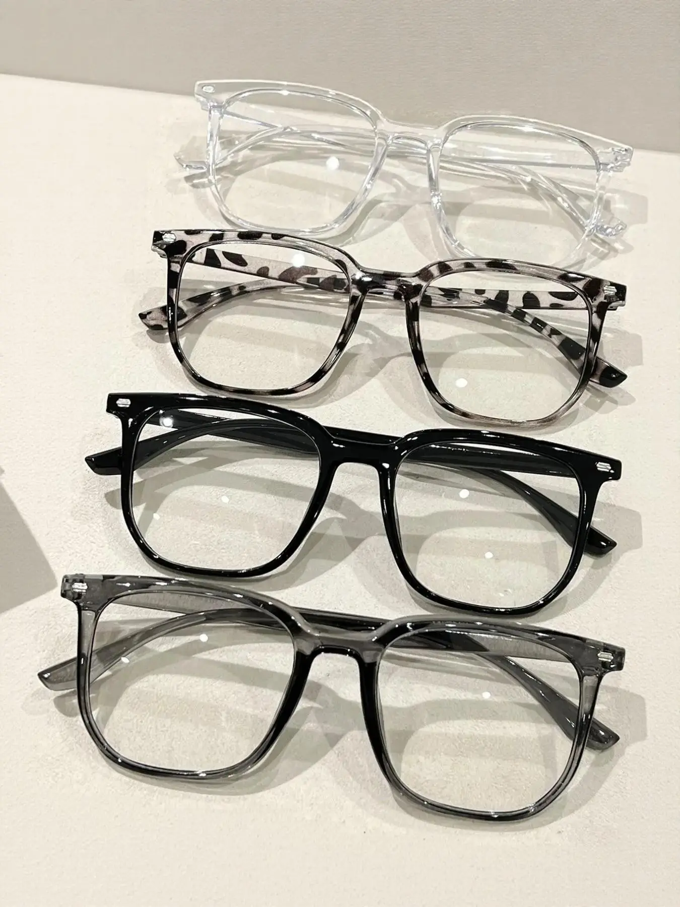 4 Pairs Women's Classic Lightweight Blue Light Blocking Glasses, Durable Eyeglasses for Office, Reading and Gaming, Filters Harmful Blue Light