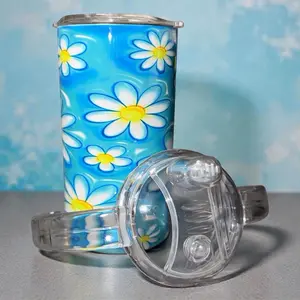 Blue Daisy Baby Tumbler  with 2 Lids
