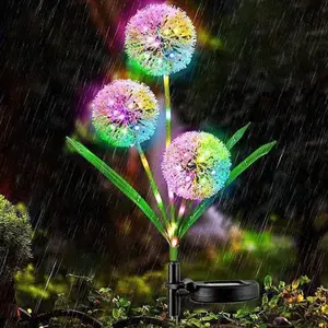 Solar Powered Dandelion LED Light String, Realistic Flower Lights for Garden Lawn, Outdoor Waterproof Landscape Decoration, Outdoor Decorative Light