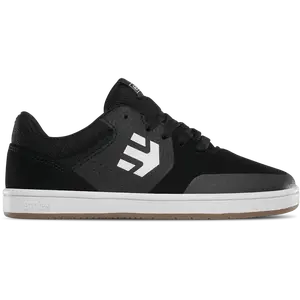 ETNIES Marana Kids Round Toe Skate Shoes - Black & White with Michelin Rubber Outsole for Durability and Long Lasting Performance