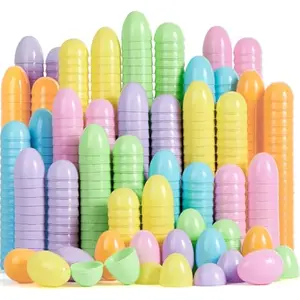 3.15" Pastel Easter Eggs, 25PCS Large Plastic Eggs, Empty Colorful Fillable Eggshells for Easter Hunt, Party Favor, Basket Stuffers Filler, Classroom Prize Supplies