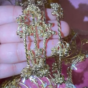 Gold Color Metal Bangle with Intricate Beaded Design for Elegant Everyday Wear