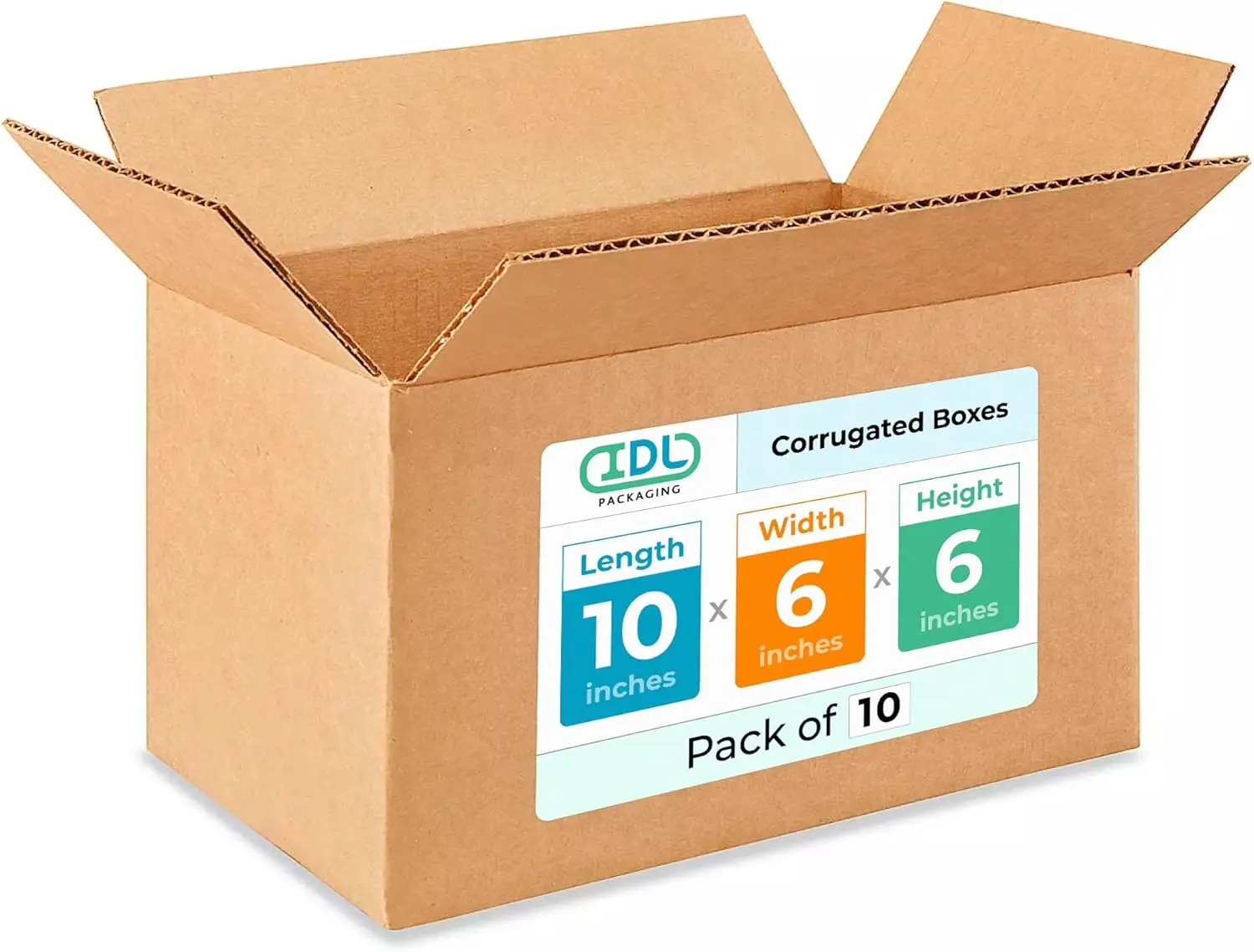 Medium Moving & Shipping Boxes 10x6x6 inches (10-Pack) - Extra Strength 200 lb vs Regular - Corrugated Packing Boxes for Delivery - Durable Cardboard Box - Shipping Box Medium by IDL Packaging