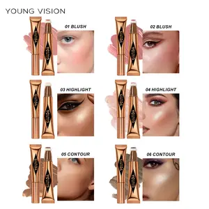 YOUNG VISION Liquid Blush Highlighter Stick, Multi-Color Options, Brightening Contour All-In-One, Non-Fragile Makeup Essentials, Glow