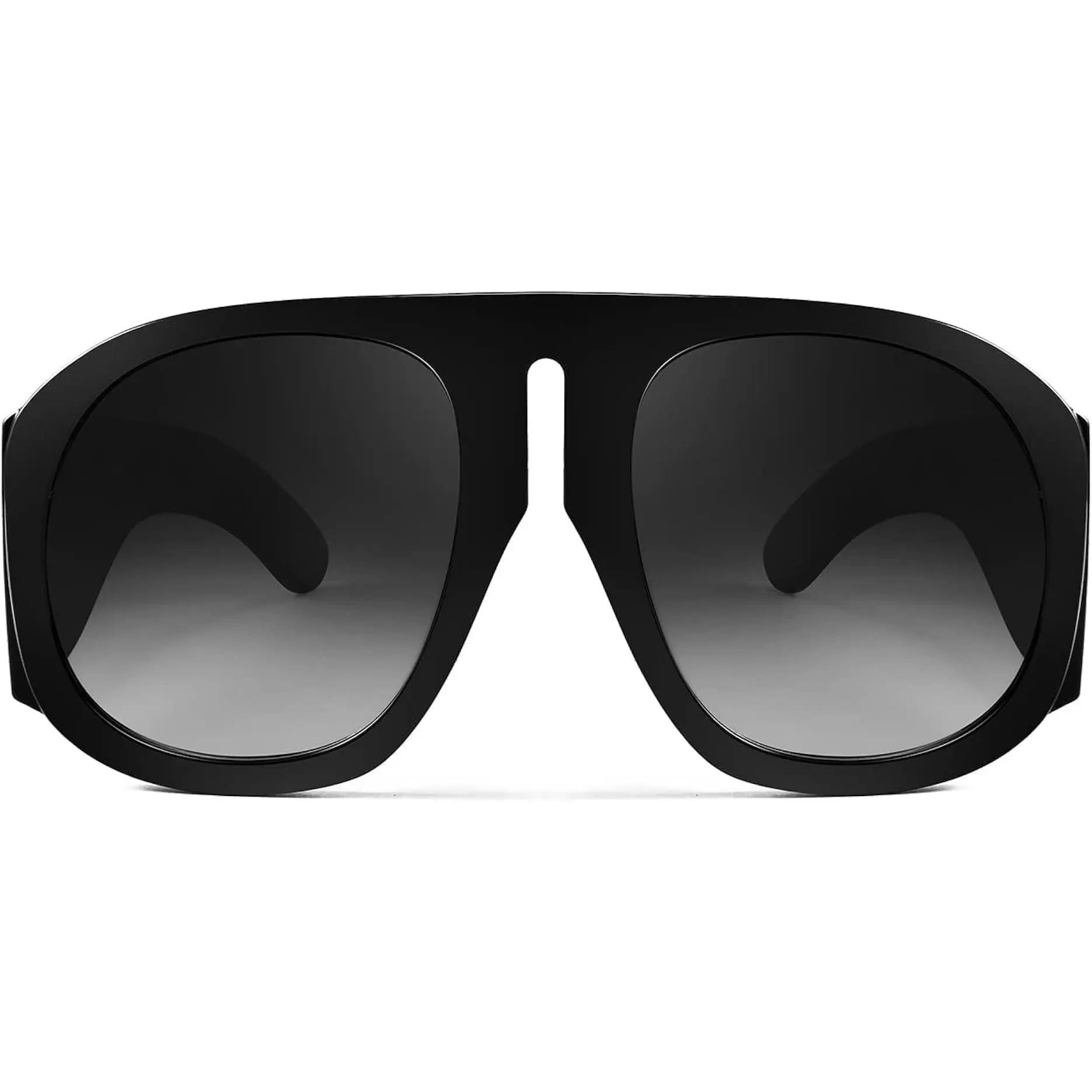FEISEDY Retro Oversized Flat Top Shield Sunglasses for Women, Men's 1980s Modern Women's Sunglasses, 70s-80s Vintage Aviator Shades B2745, 80S Women's Sunglasses