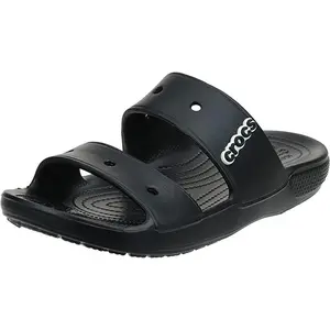 Crocs Unisex Classic Two-Strap Slide Sandals - Black 206761-001