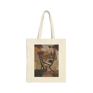 "Colors" - Abstract Art Cotton Canvas Tote Bag - Eco-Friendly Carryall, Grocery Bag, Beach Tote, Artwork Bag, Gift Idea
