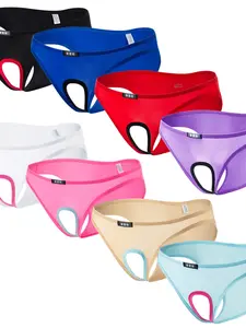 8-Pack Men's Sexy Comfortable Underwear, Sheer Colorblock Design, Slim-Fitting Ice Silk Trunks, Quick-Dry, All Seasons