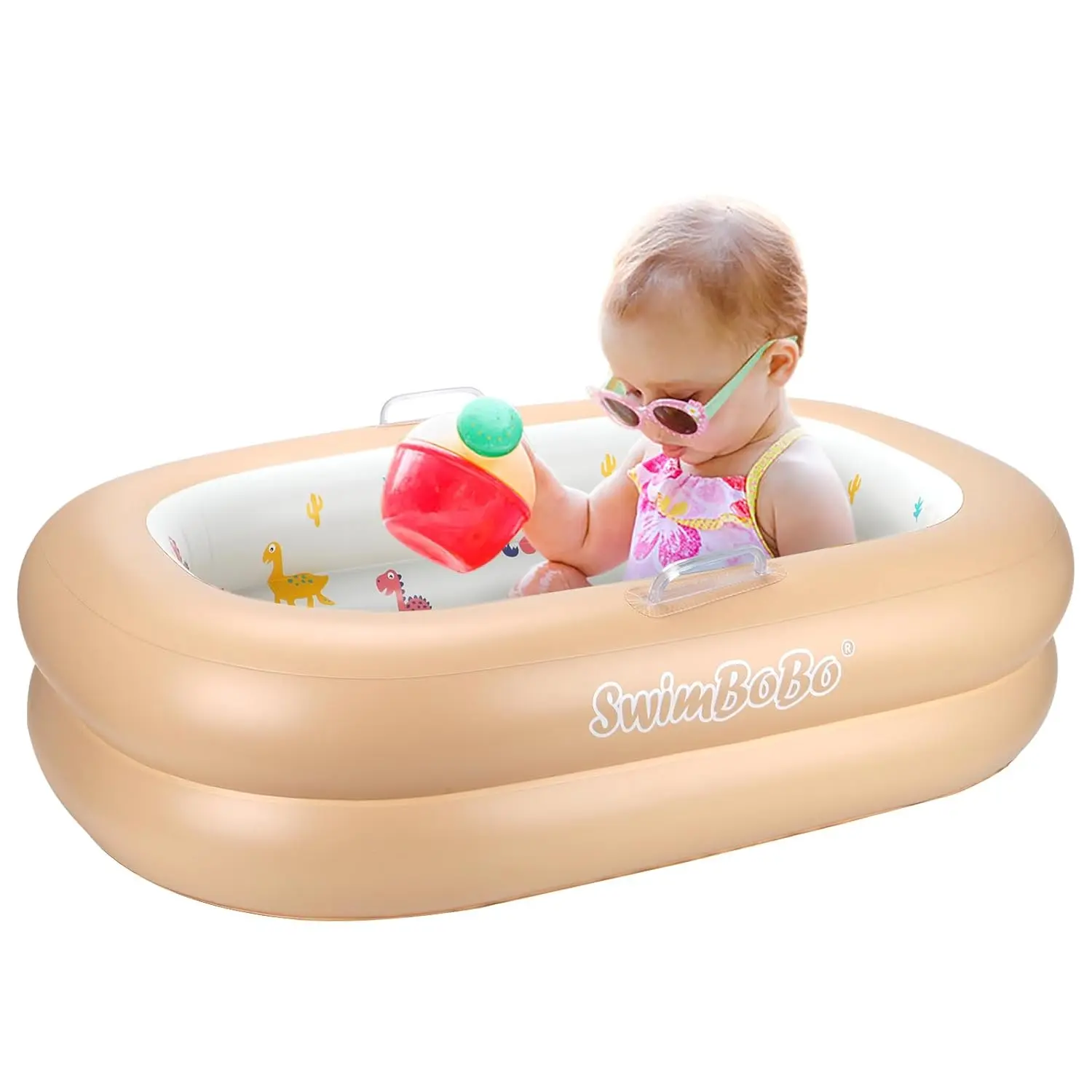 Inflatable Baby Bathtub Soft Portable for Infants Toddlers Easy Inflate Waterproof Ideal Home Travel Basic