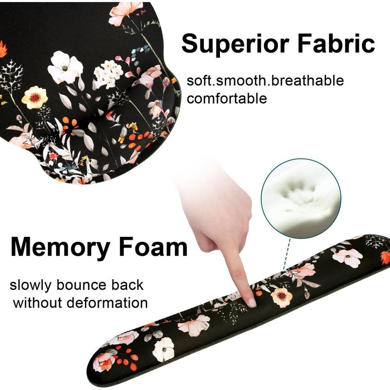 3Pcs/Set Mouse Pad with Wrist Rest and Keyboard Wrist Rest,Wrist Rest for Computer Keyboard Memory Foam Pain Relief with Non Slip Rubber Base for Office,Gaming,Computer,Laptop,Hand Tools Kits