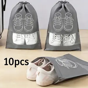 10-Pack Sports Shoe Storage Bags with Transparent Windows, Waterproof Drawstring Design – Keeps Shoes Clean, Dry, Organized for Storage and Travel