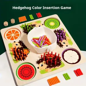Unique Wooden Hedgehog Stacking Game Set, Educational Fun for Math and Color Recognition, Improves Hand-Eye Coordination, Interactive Parent-Child Desktop Game, Tabletop Games