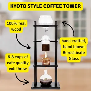 Stories Coffee | Kyoto Cold Brew Coffee Tower | Make slow drip ice coffee with this Kyoto style coffee tower! Make the smoothest, least acidic cup of coffee you've ever had with this 3 hour brewing method.