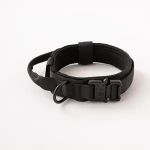 Tactical Dog Collar, Adjustable Military Style Nylon Dog Collar with Control Handle and Quick Release Metal Buckle
