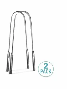 Stainless Steel U-Shaped Tongue Scraper, Oral Care Tongue Cleaner, 2 Pack
