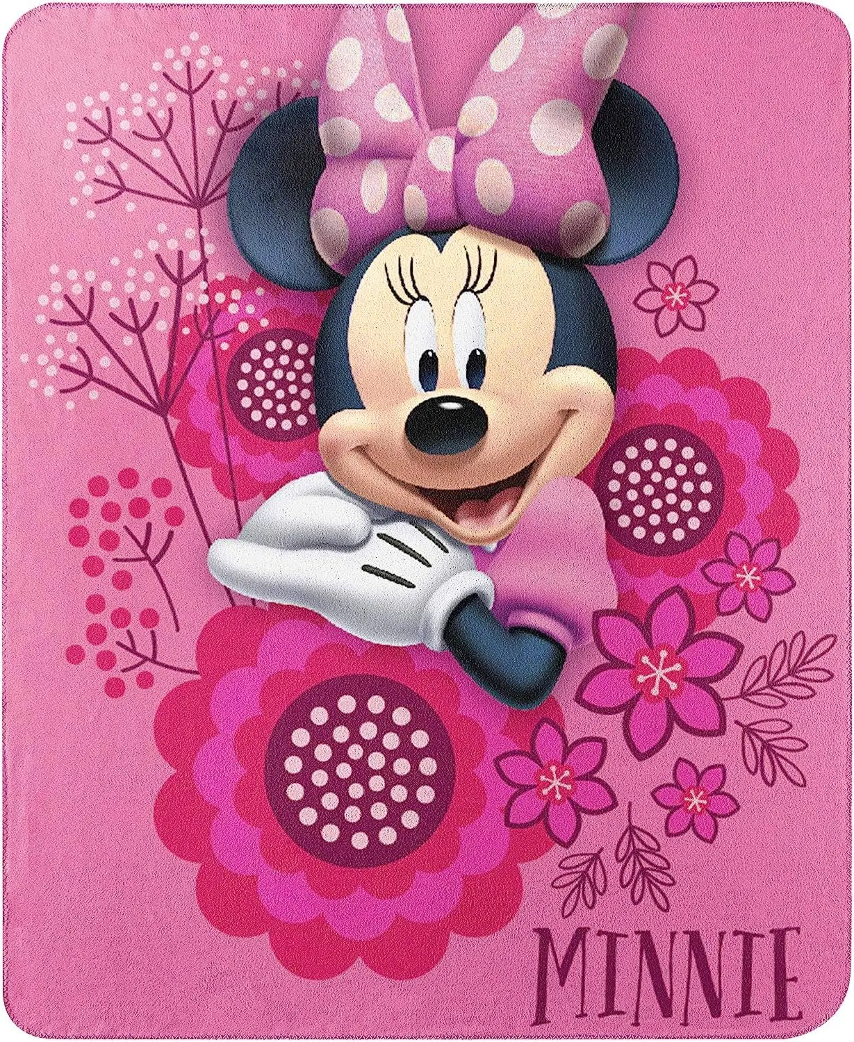 Disney Junior Minnie Mouse Fleece Throw So Many Bows 45"X60" Blanket