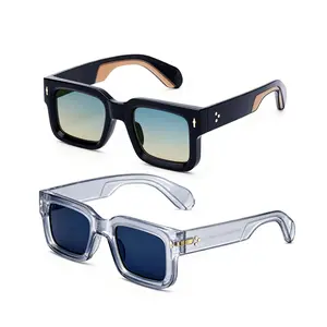 SUNVOES 2 Pack Rectangle Sunglasses for Women Men Retro Driving Glasses Vintage Fashion Narrow Square Frame UV400 Protection Cool Square Frame