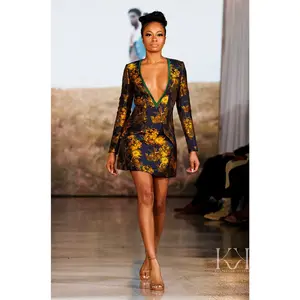 Demi Floral Plunge Neck Blazer Dress