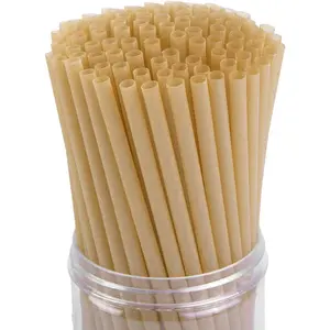 Sugarcane Straws, 200PCS Drink Straws Disposable for Hot Cold Drinks, Coffee, Cocktail, Juice Home Favor, The Beach Party, Natural Brown