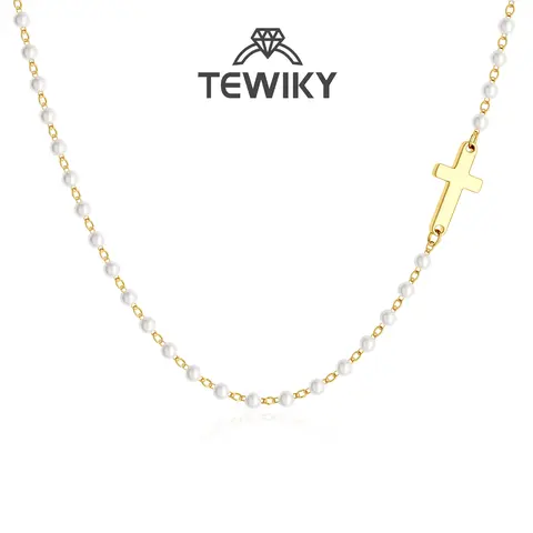 Tewiky Simple Cross Pendant Choker Necklace Dainty Tiny Cross for Women Girls Easter Gift All-match Exquisite Jewelry Adjustable Chain Back To School