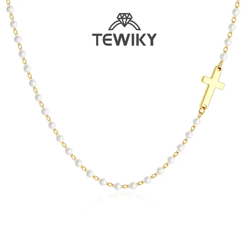 Tewiky Simple Cross Pendant Choker Necklace Dainty Tiny Cross for Women Girls Easter Gift All-match Exquisite Jewelry Adjustable Chain Back To School
