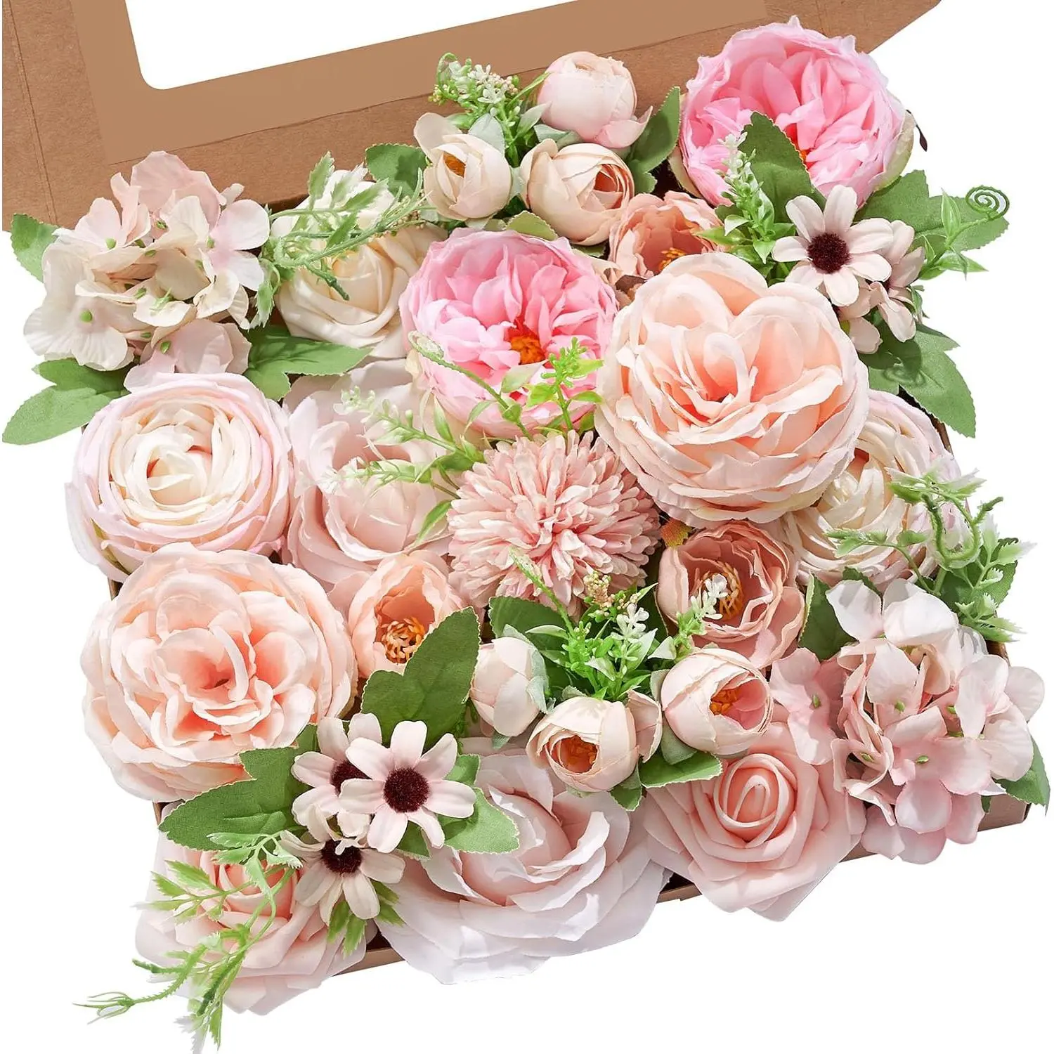 Serwalin Artificial Flowers Pink Flowers Fake Silk Flowers Wedding Cake Flowers for Wedding Bouquets Table Centerpieces Spring Decor Party Baby Shower Decoration