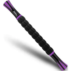 Muscle Roller Massage Roller Stick- Deep Tissue Fascia Blaster for Myofascial Pain Relief, Lymphatic Drainage & Body Sculpting, Handheld Physical Therapy & Recovery Tool (Purple Black-18 inch)
